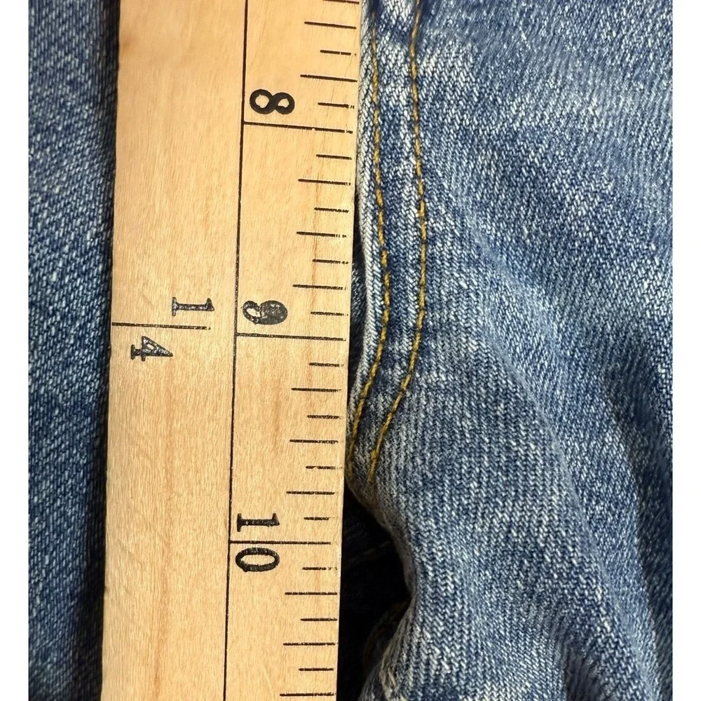 Superdry Men's Blue Straight Leg Mid-Rise Distressed Jeans Size 30 / 30